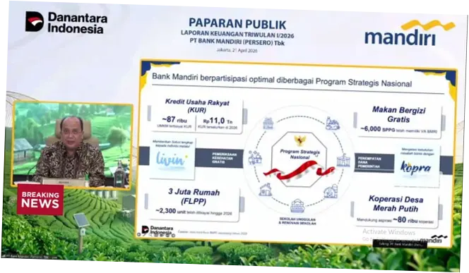 Bank Mandiri (BMRI) Cetak Laba Rp 15,4 T di Q1-2026, Kinerja Kuartal I Meningkat