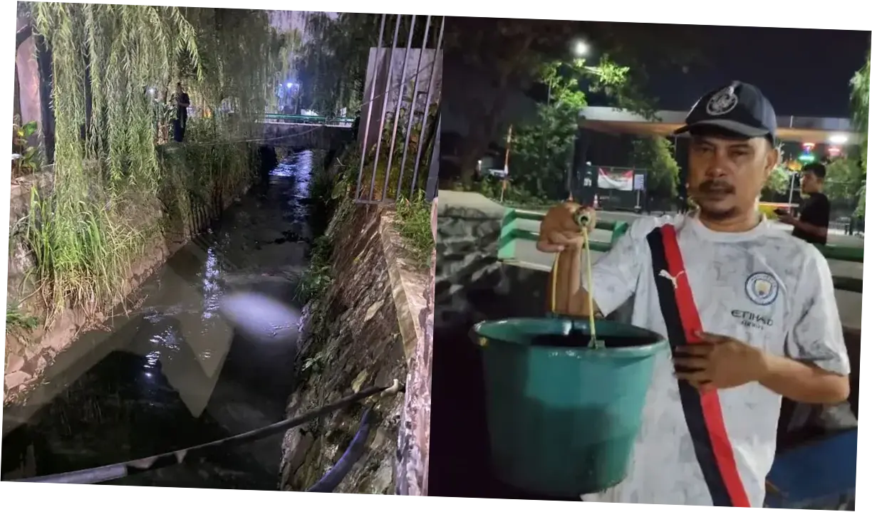 Warga RW 09 Jatake Keluhkan Air Kali yang Bau dan Menghitam