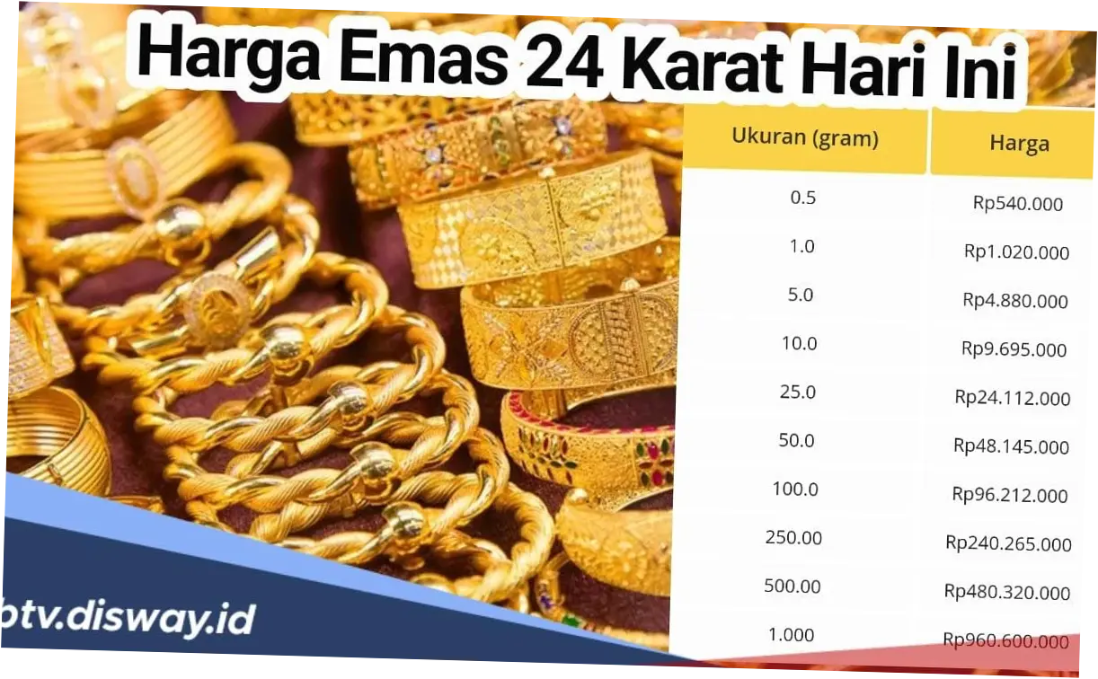 Harga Emas Perhiasan Hari Ini 2 Mei 2026 Dijual Mulai Rp452.000 per Gram