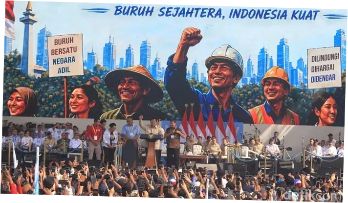 Peringatan May Day 2026 di Monas, Buruh Tolak Upah Murah hingga Desak Penghapusan Outsourcing