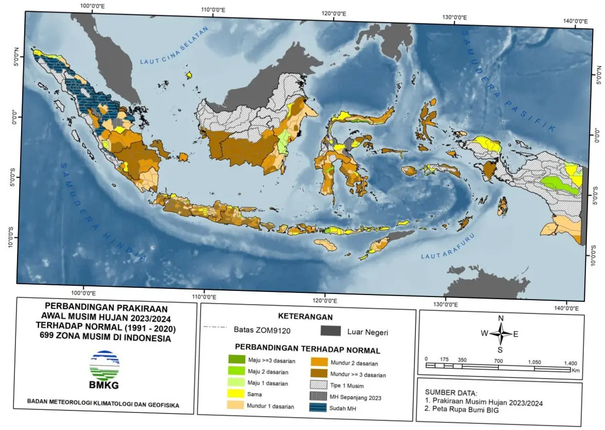 Perkiraan Cuaca di Indonesia: Hujan Ringan hingga Berat di Berbagai Wilayah